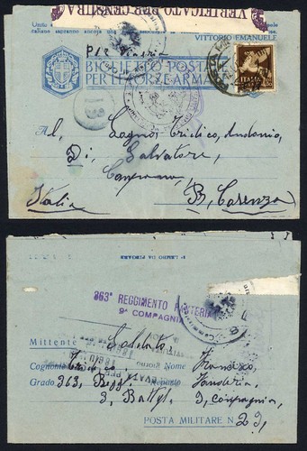 Foglio lettera prigioniero - lettera, di