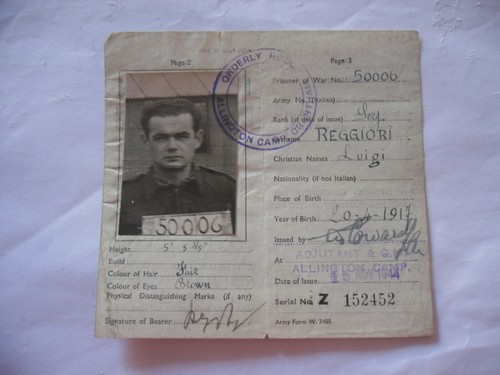 Documento tessera prigioniero - documento,