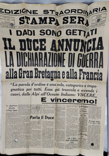 Stampa sera ww2 giugno 1940 - ww2,